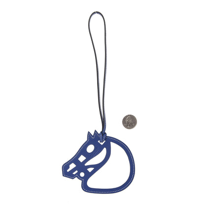 Hermes Swift Paddock Cheval Horse Bag Charm Bleu Electrique 2 of 4