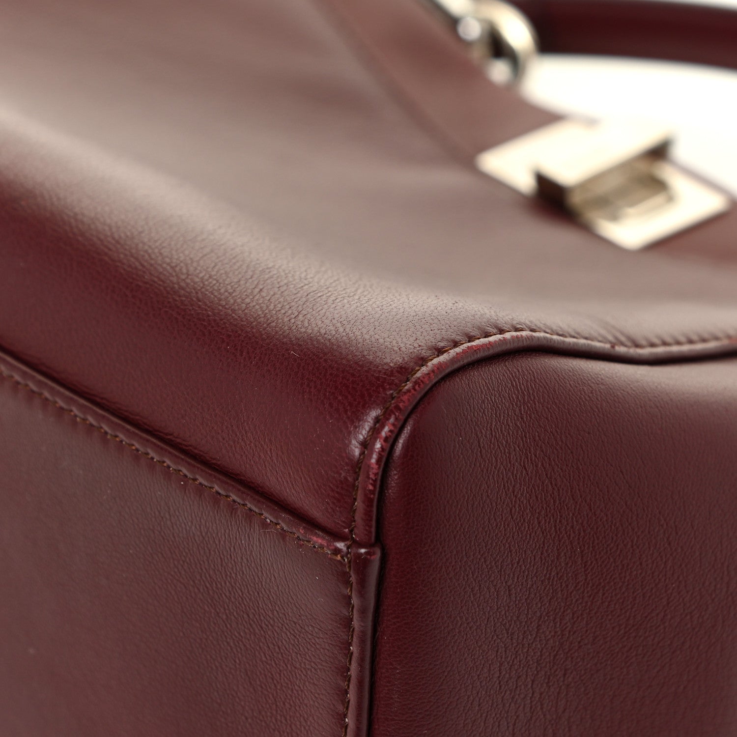 Fendi Nappa Mini Peekaboo Iconic Satchel Bordeaux 12 of 19