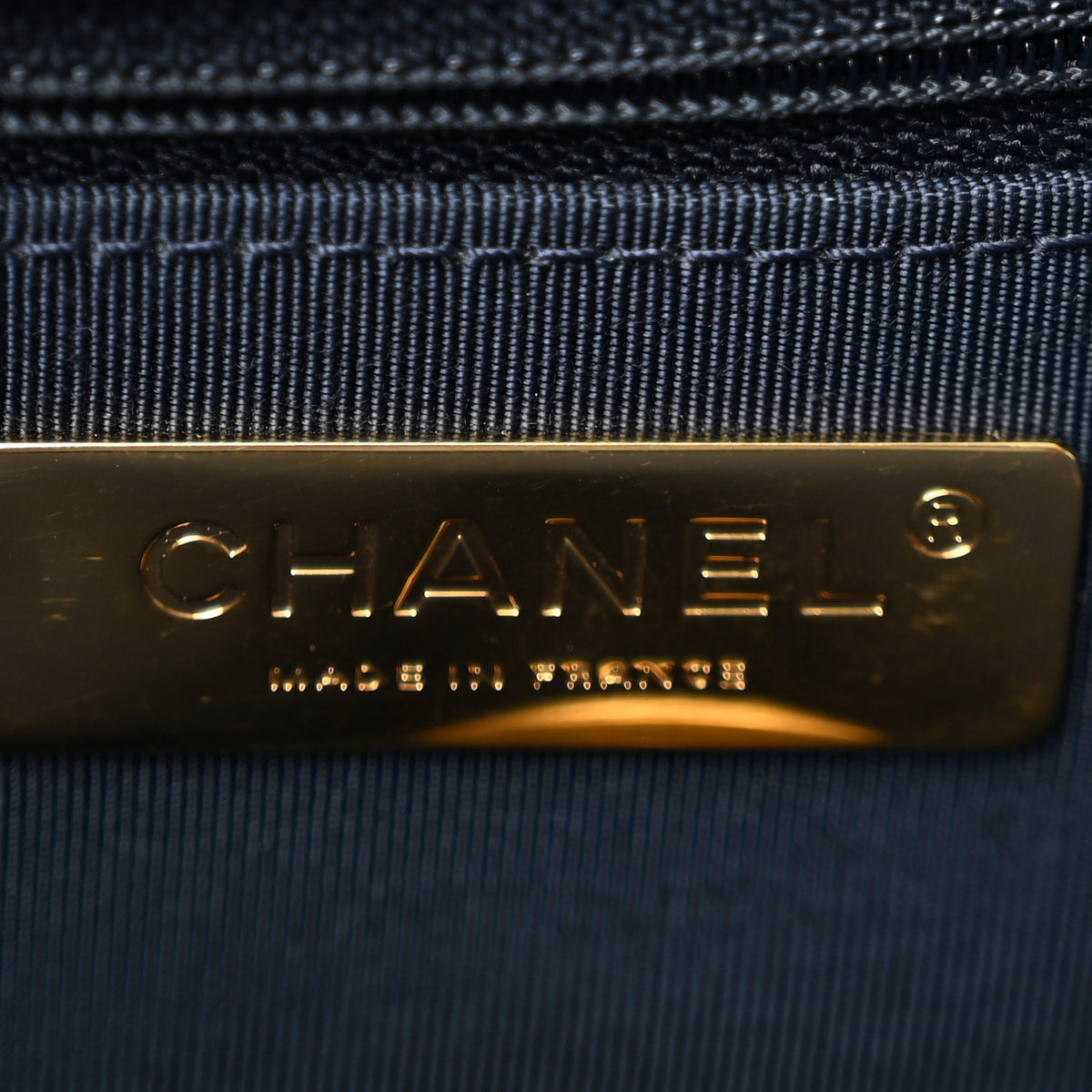 Chanel Goatskin Quilted Large Chanel 19 Flap Dark Blue 6 of 13