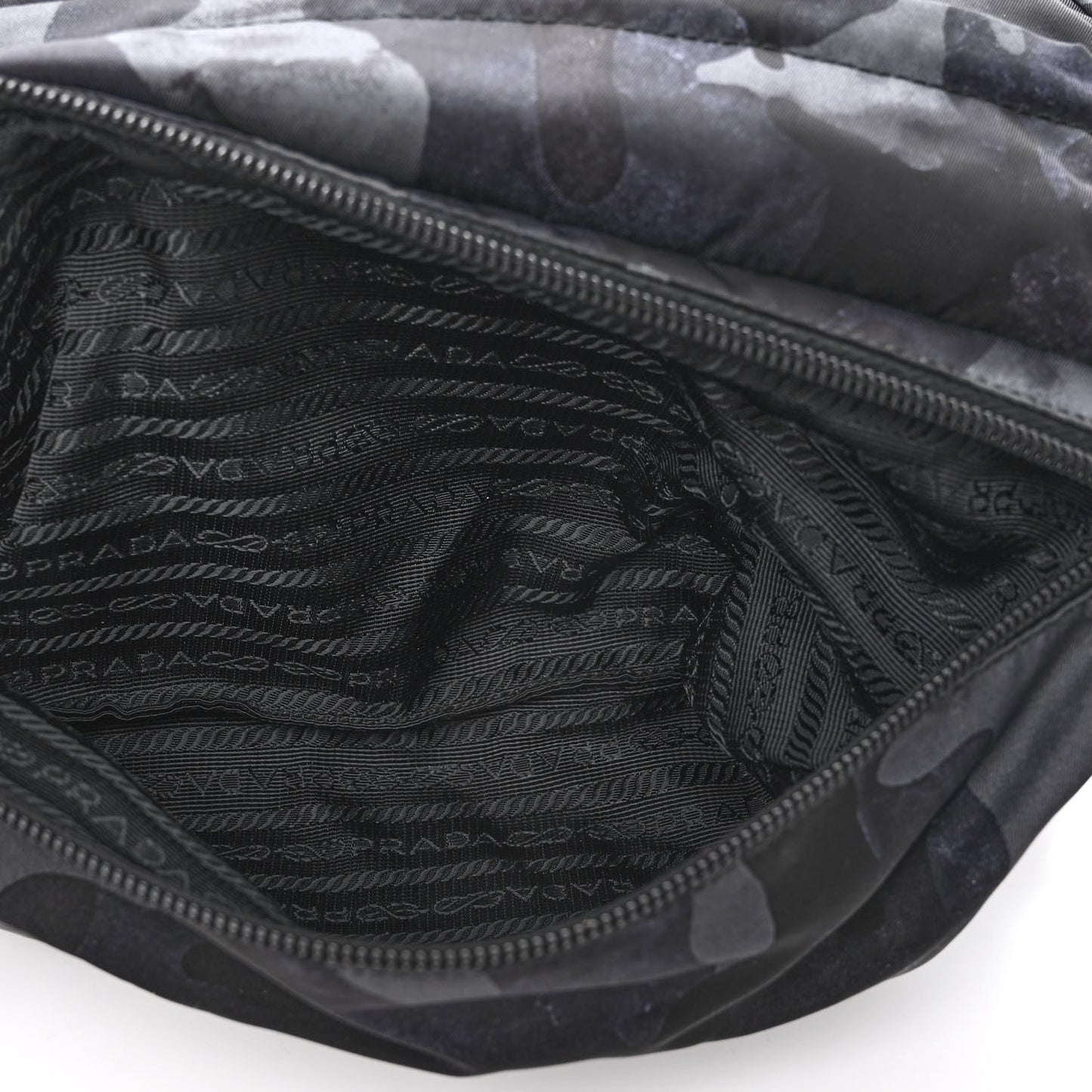 Tessuto Nylon Camouflage Belt Bag Blue Grey