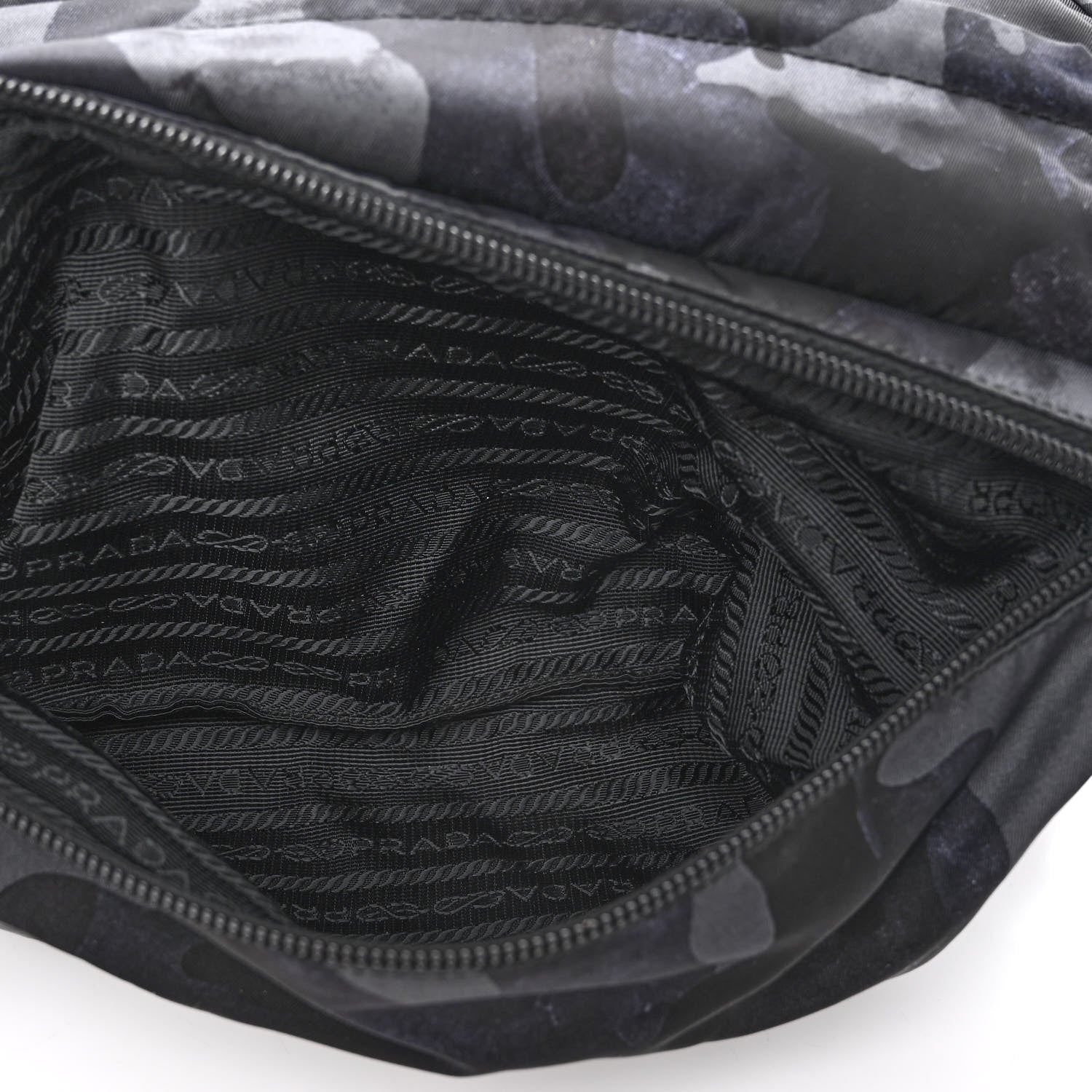 Prada Tessuto Nylon Camouflage Belt Bag Blue Grey 5 of 9
