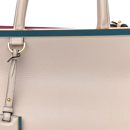 Fendi Vitello Dolce Century Regular 2Jours Tote Grigio Polvere Ciclamino 8 of 14