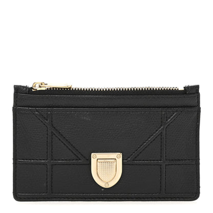 Christian Dior Grained Calfskin Cannage Diorama Wallet Black 1 of 10