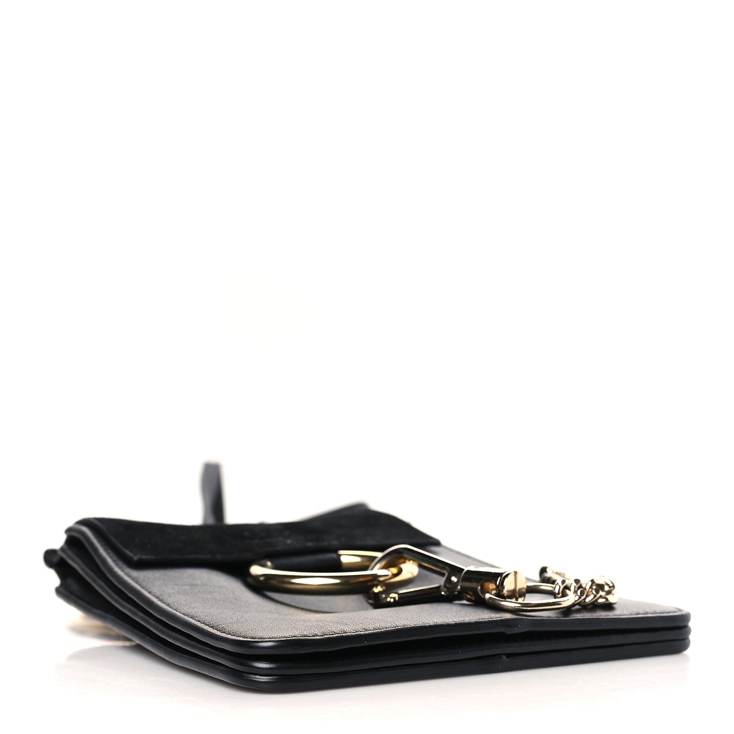 Suede Calfskin Mini Faye Bracelet Bag Black