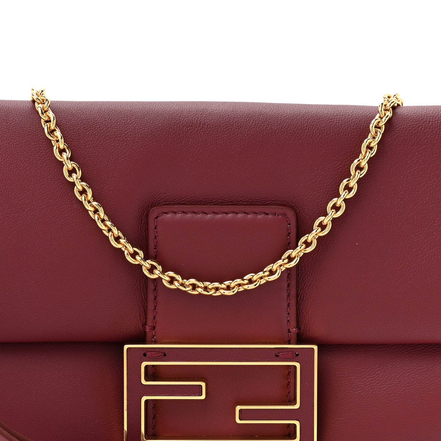 Fendi Nappa Mama Baguette Pouch Bordeaux 8 of 11