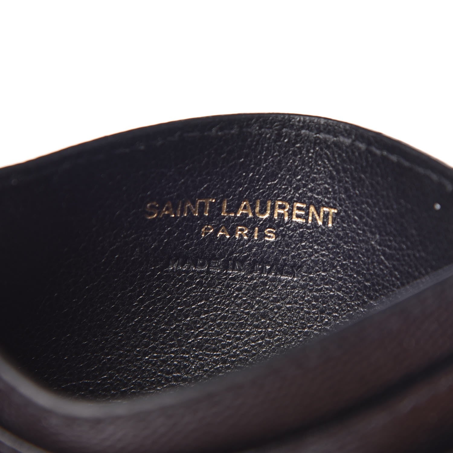 Saint Laurent Grain De Poudre Matelasse Chevron Monogram Credit Card Case Black 6 of 7