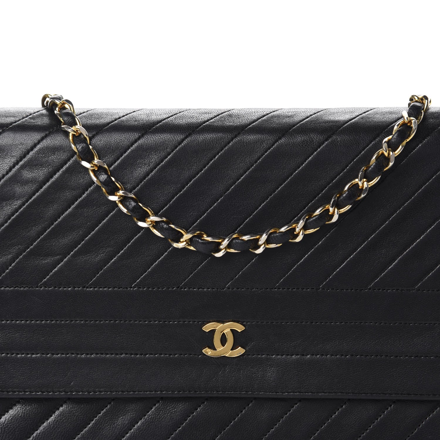 Chanel Lambskin Diagonal Quilted Small Single Flap Black 11 of 11