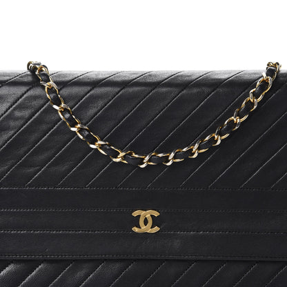 Chanel Lambskin Diagonal Quilted Small Single Flap Black 11 of 11