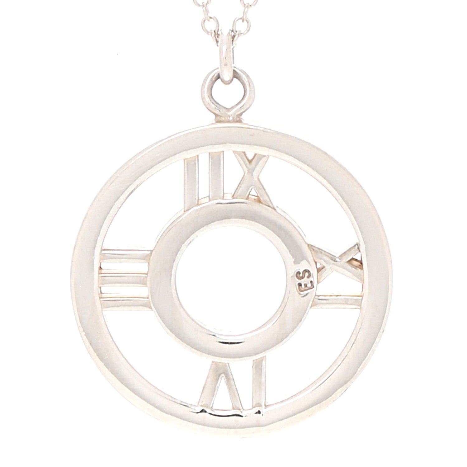 Tiffany Sterling Silver Medium Atlas Open Pendant Necklace 4 of 6