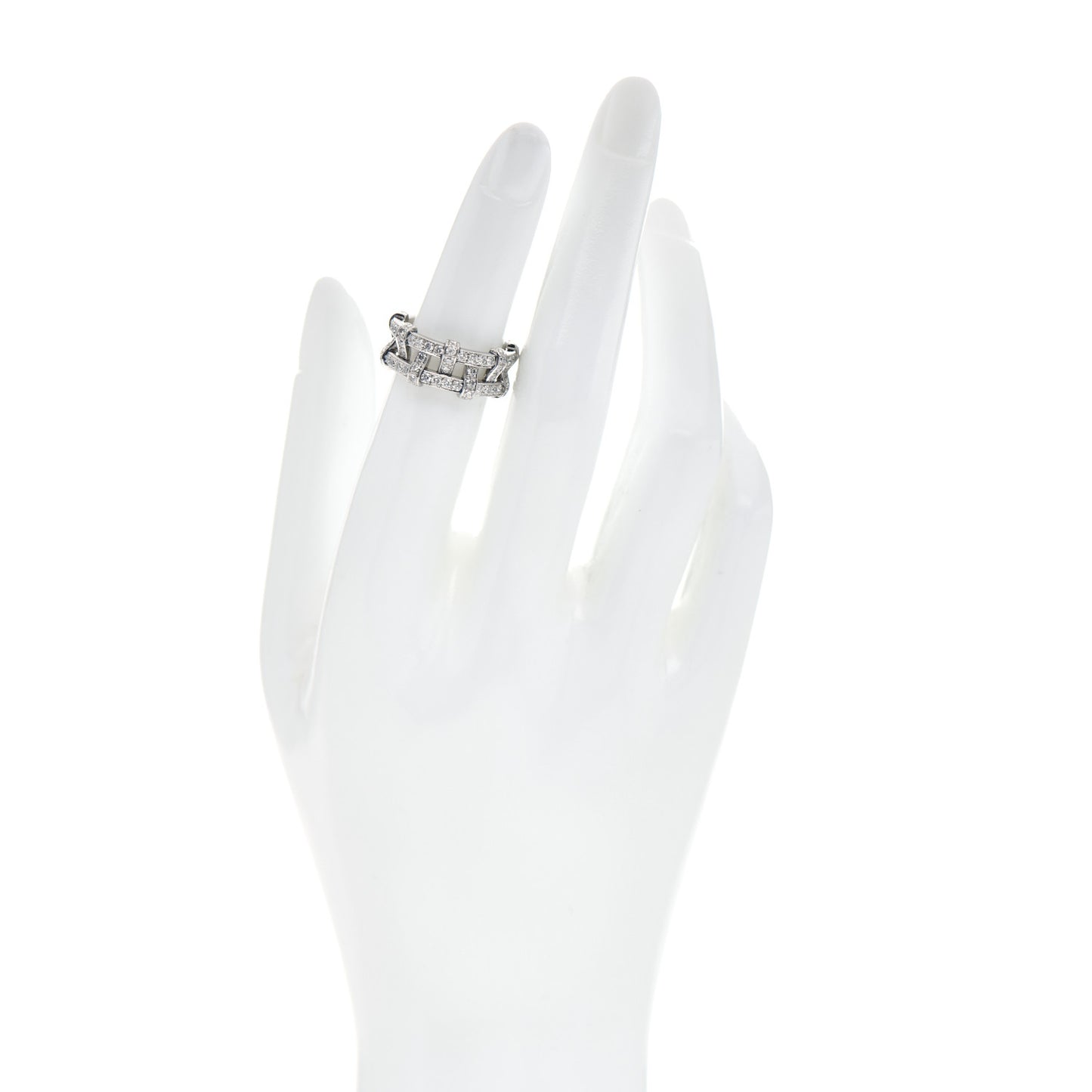 Platinum Diamond Weave Band Ring 49 5