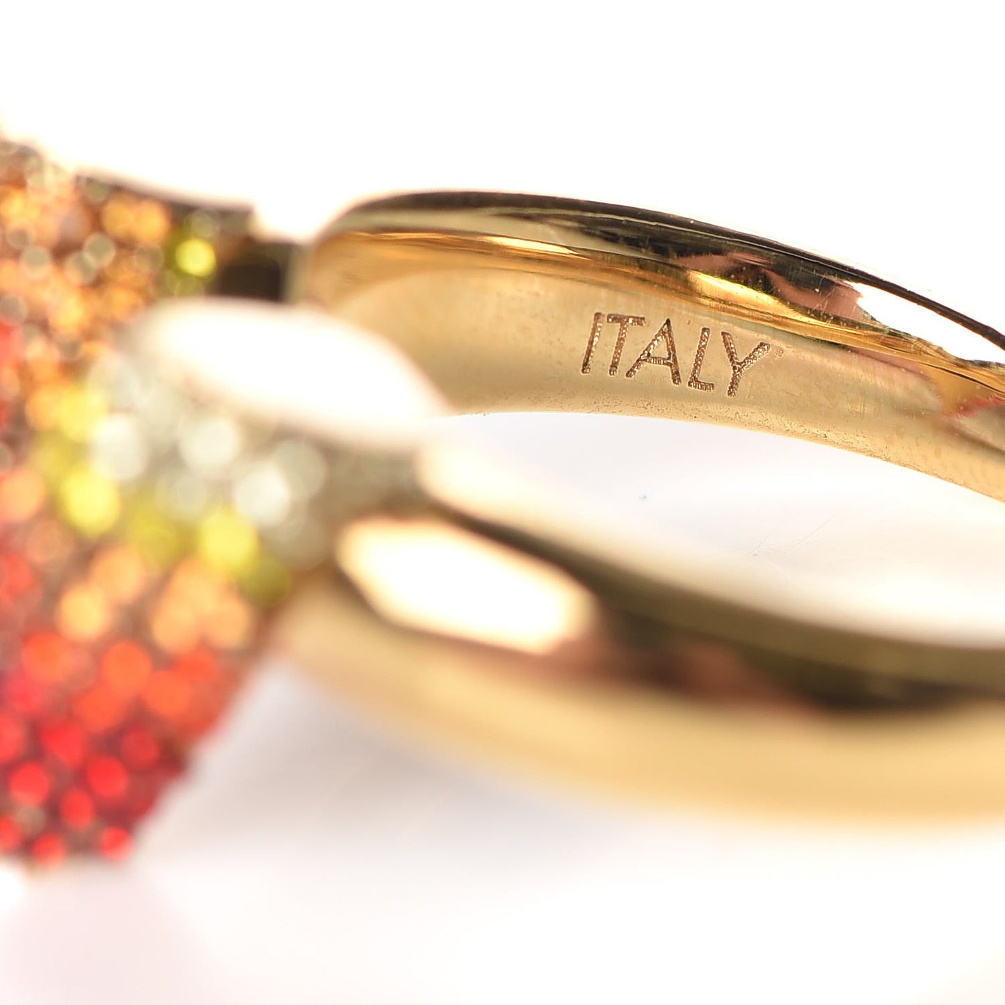 Crystal Essential V Strass Ring M 6.25 Multicolor Gold