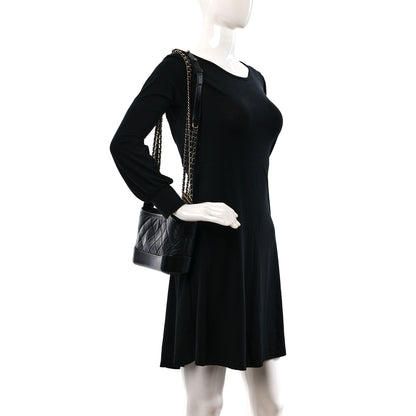 Chanel Aged Calfskin Quilted Small Gabrielle Hobo Black 3 of 9