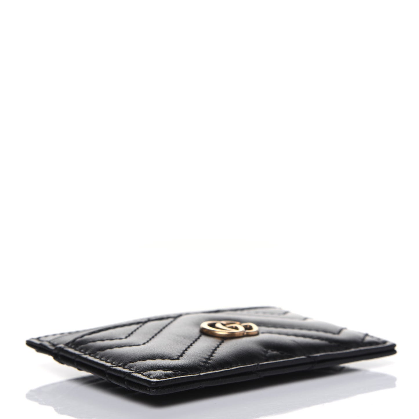 Calfskin Matelasse GG Marmont Card Holder Black