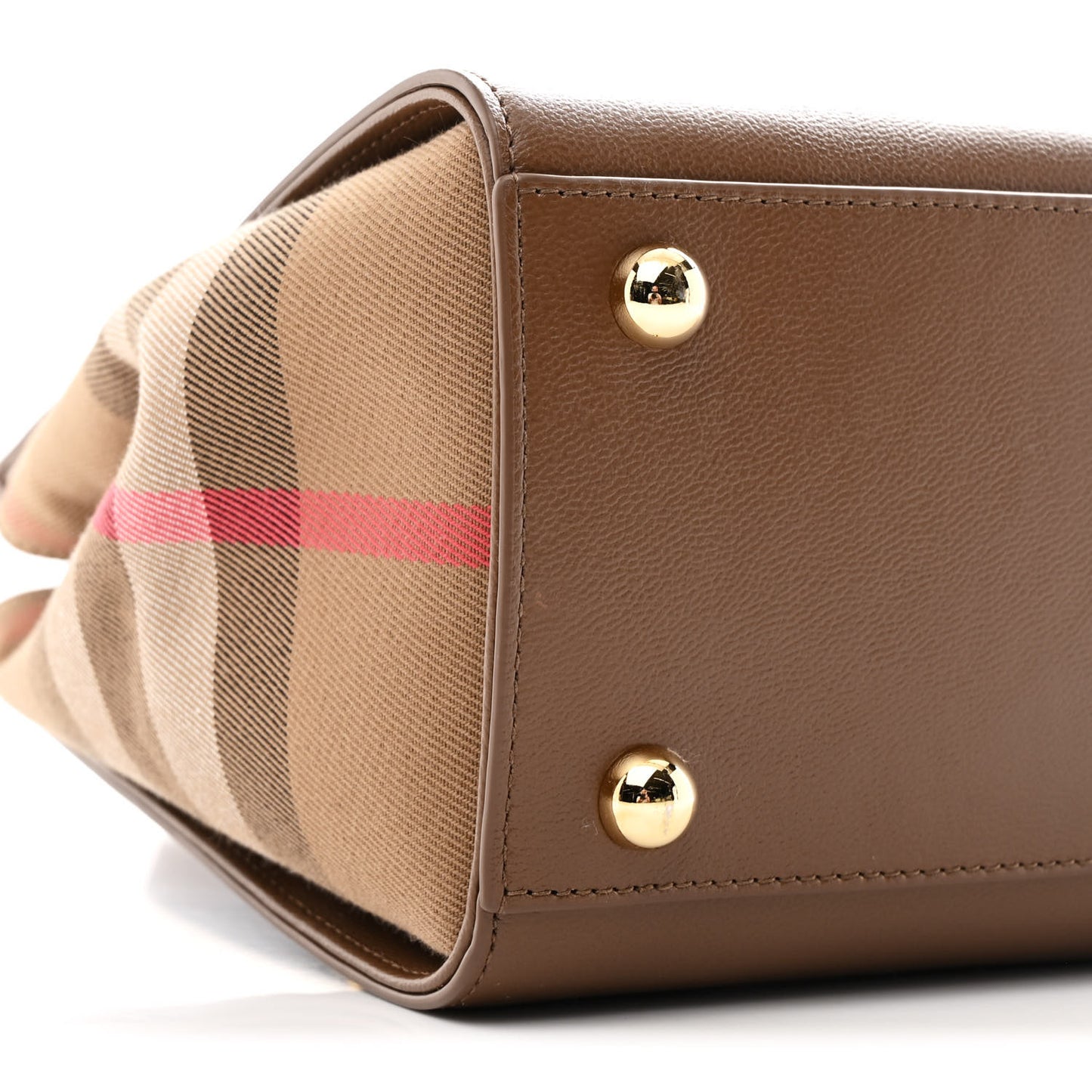 Calfskin Mega Check Small Banwell Tote Brown