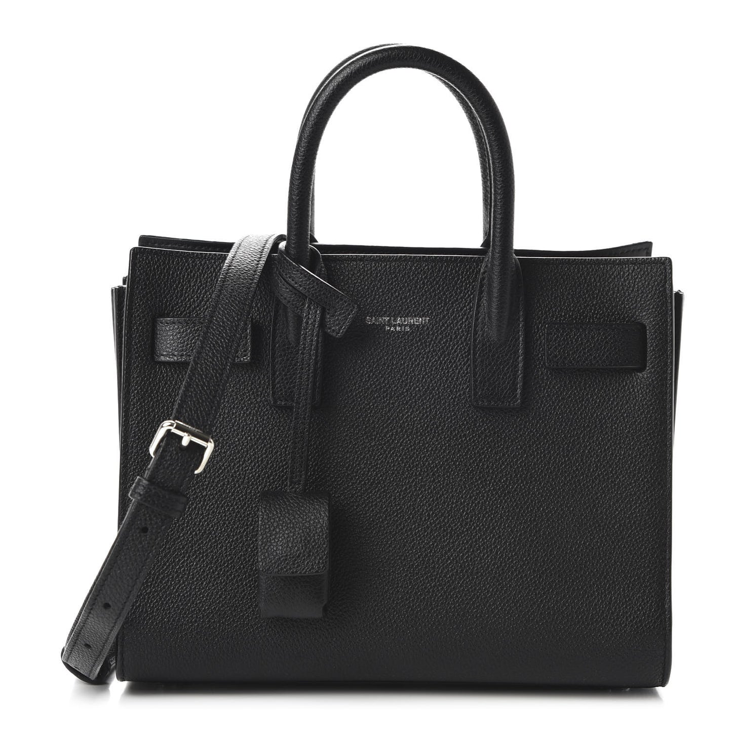 Grained Calfskin Nano Sac De Jour Black