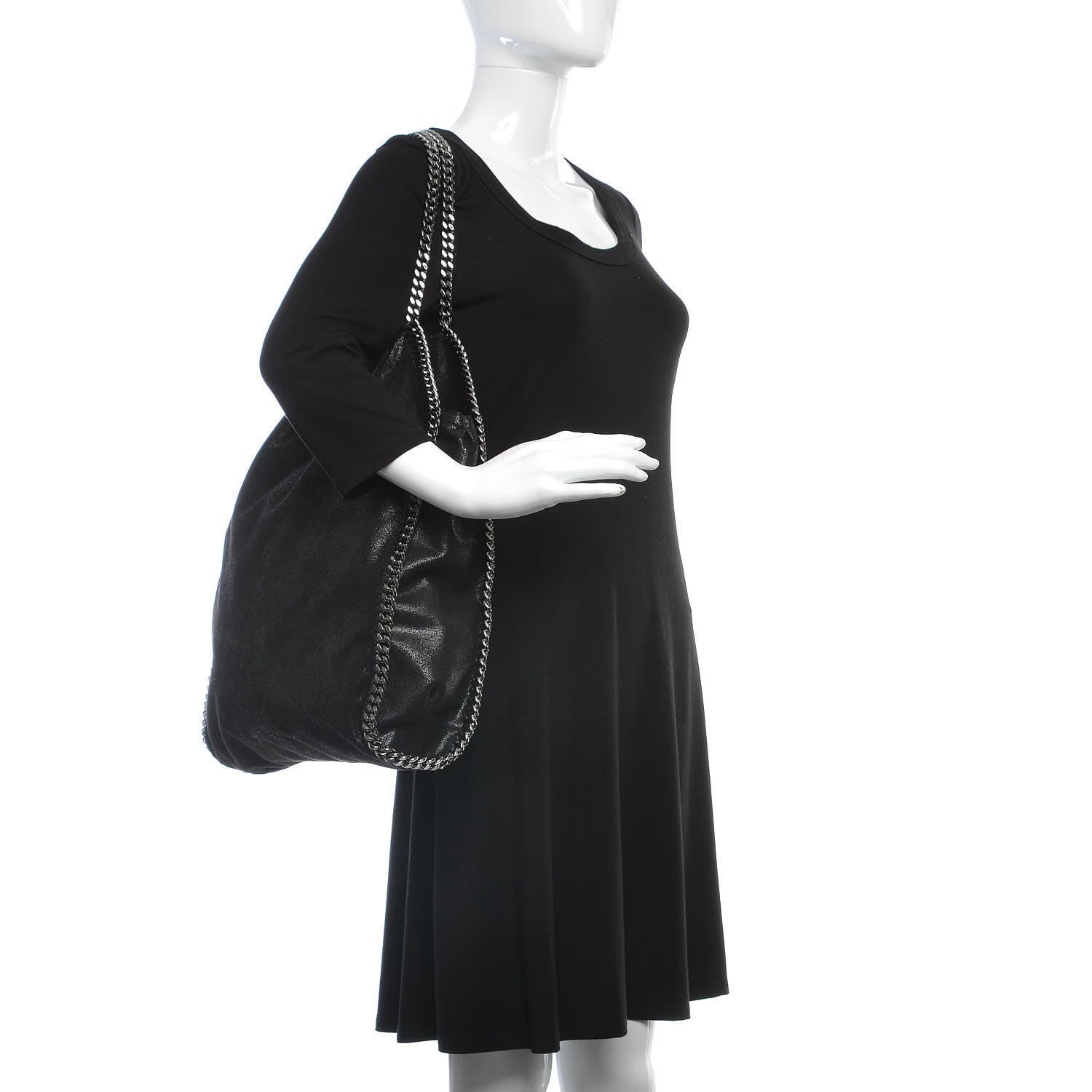 Stella McCartney Shaggy Deer Big Falabella Tote Black 2 of 9