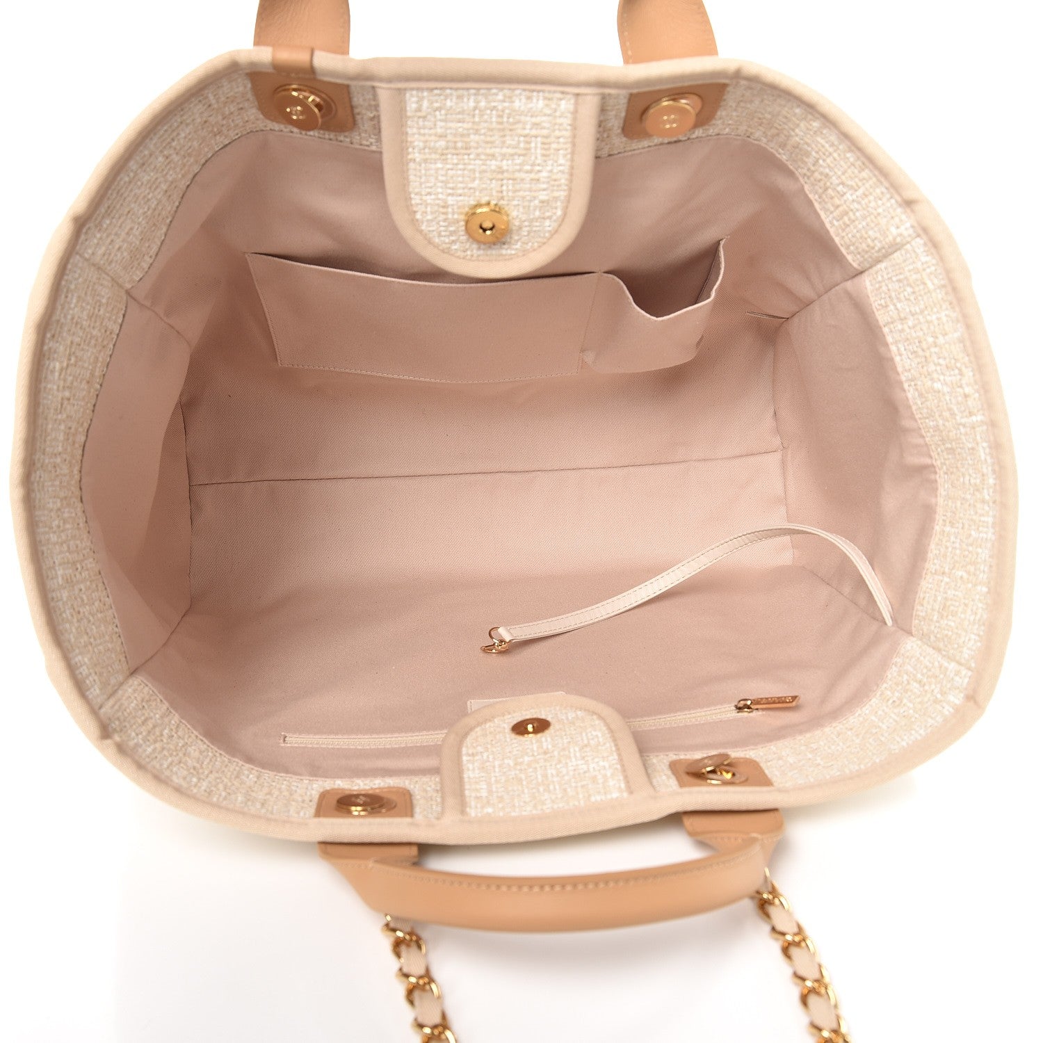 Chanel Canvas Large Deauville Tote Light Beige 5 of 7