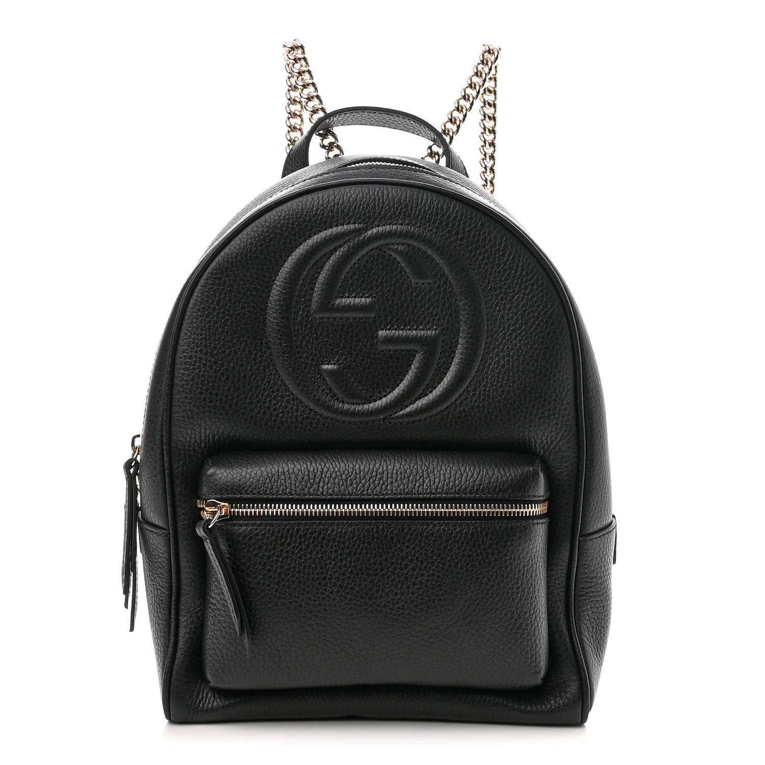 Gucci Pebbled Calfskin Soho Chain Backpack Black 1 of 10