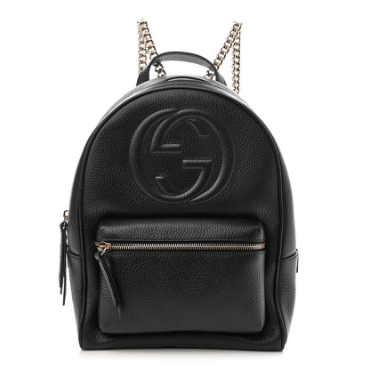 Gucci Pebbled Calfskin Soho Chain Backpack Black 1 of 10