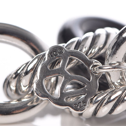 David Yurman Sterling Silver Ceramic 13mm Large Oval Link Bracelet Black 4 of 5