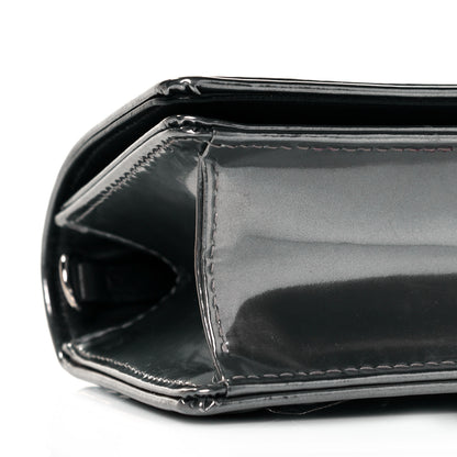 Christian Dior Metallic Patent Micro-Cannage Baby Diorama Flap Bag Silver 7 of 8