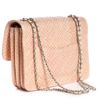 Chanel Snakeskin Clam's Pocket Medium Flap Light Pink 3 of 8