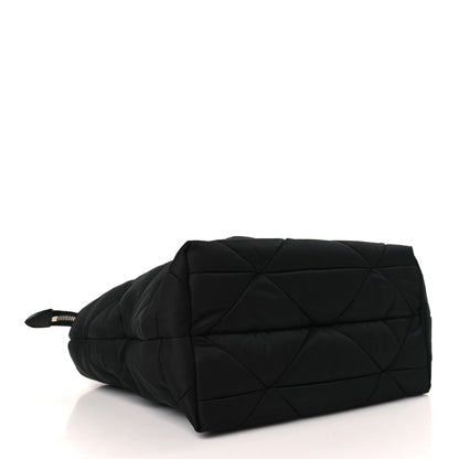 Prada Re-Nylon Nappa Triangle Quilted Padded Double Handled Zip Pocket Tote Black 4 of 9