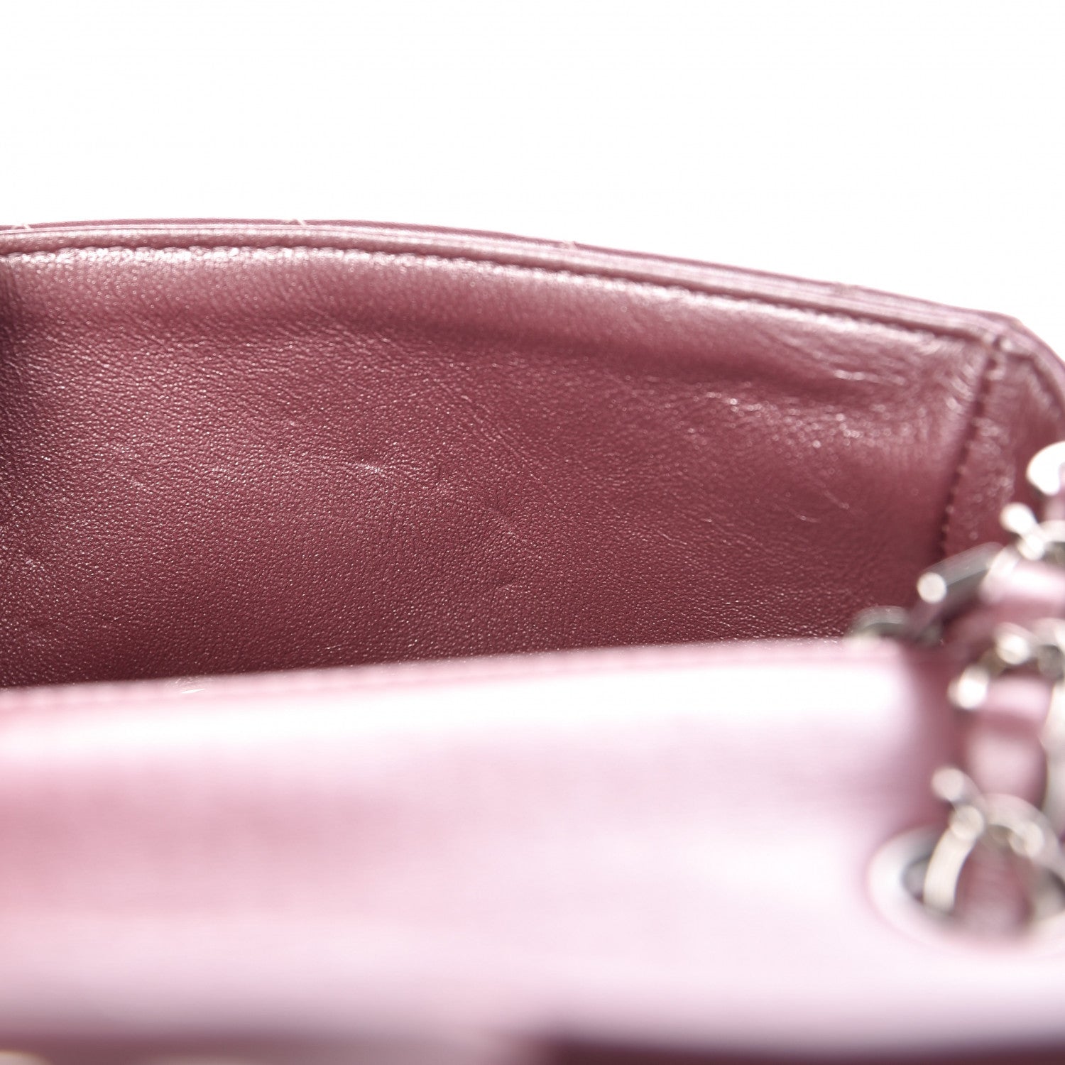 Chanel Metallic Lambskin Quilted Mini Rectangular Flap Pink 6 of 7