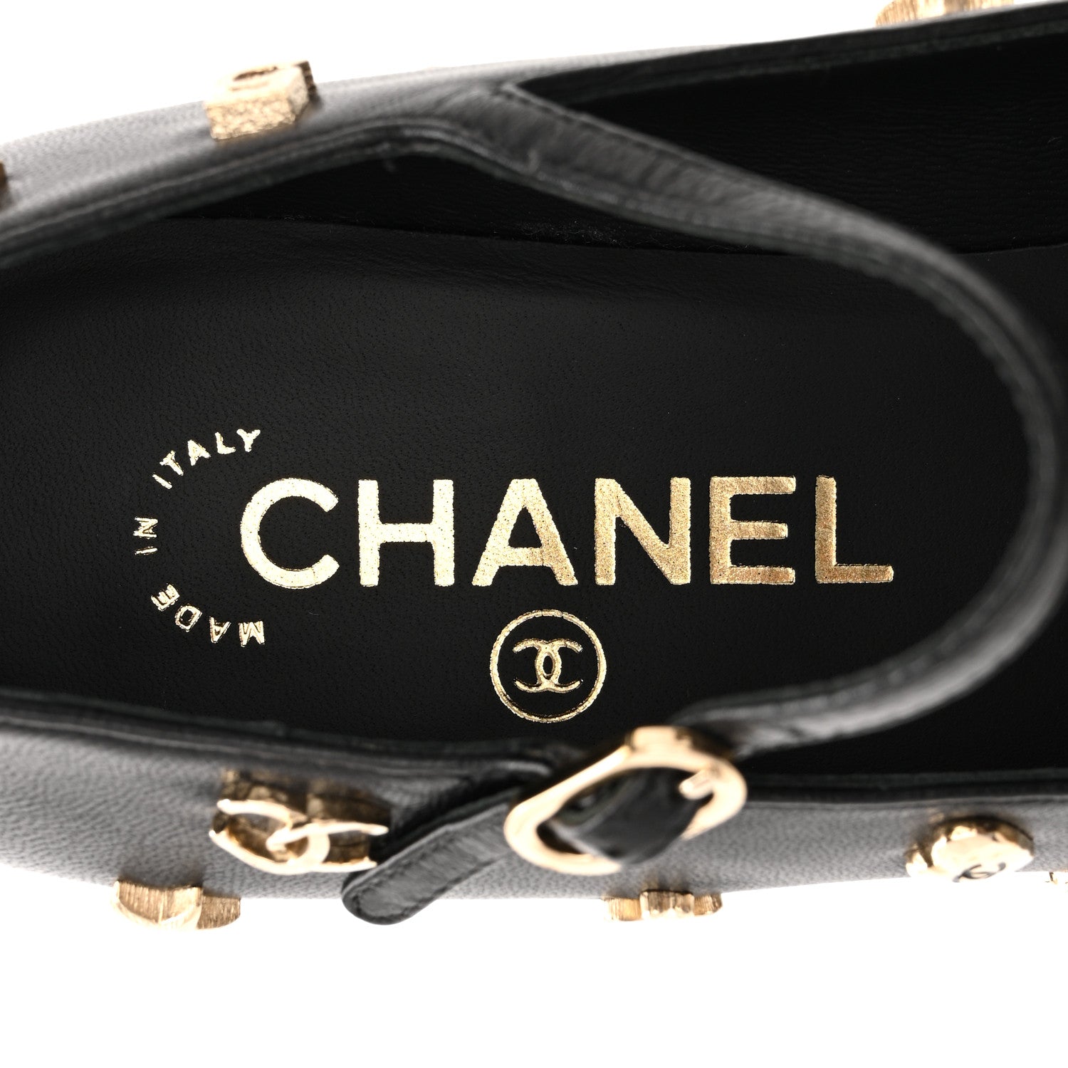Chanel Lambskin Patent Cap Toe Charms Mary Jane Pumps 36.5 Black 7 of 10