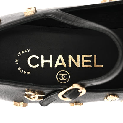 Chanel Lambskin Patent Cap Toe Charms Mary Jane Pumps 36.5 Black 7 of 10