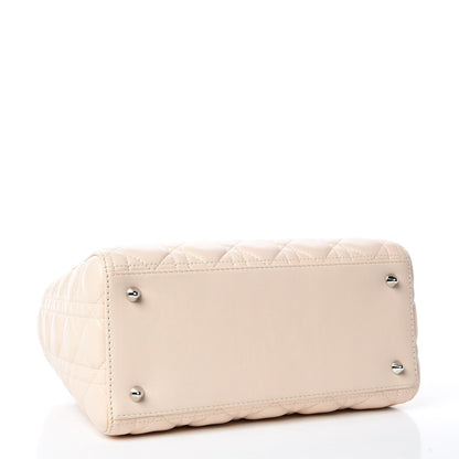 Christian Dior Lambskin Cannage Medium Lady Dior Light Beige 4 of 9