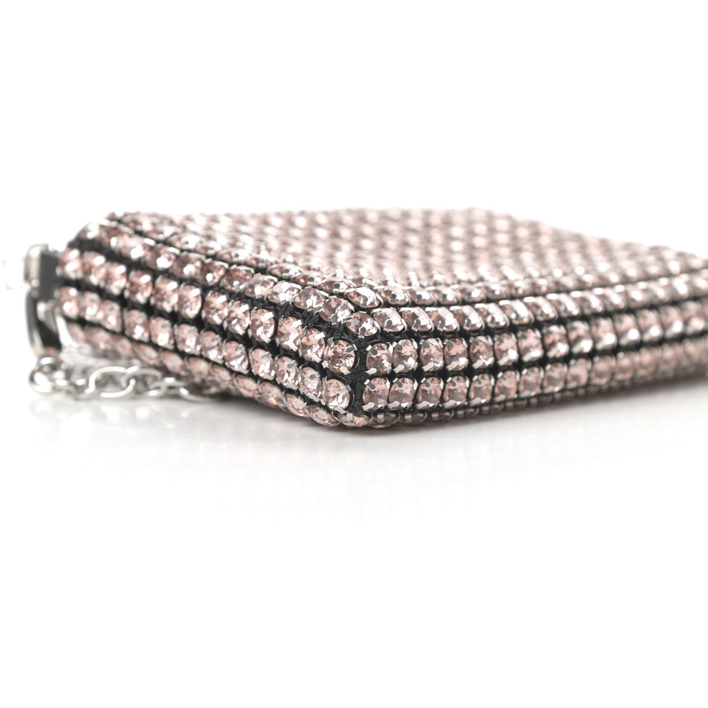 Crystal Rhinestone Nano Wanglock Chain Crossbody Sandstone