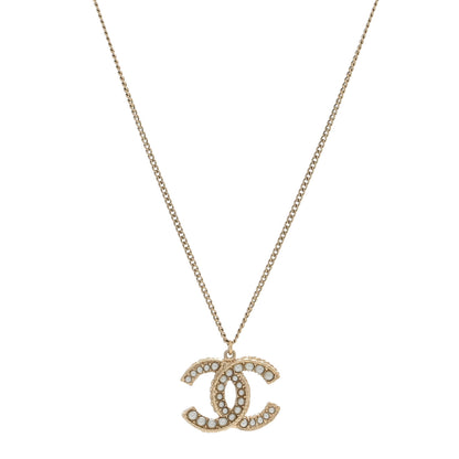 Chanel Pearl CC Pendant Necklace Gold 1 of 3