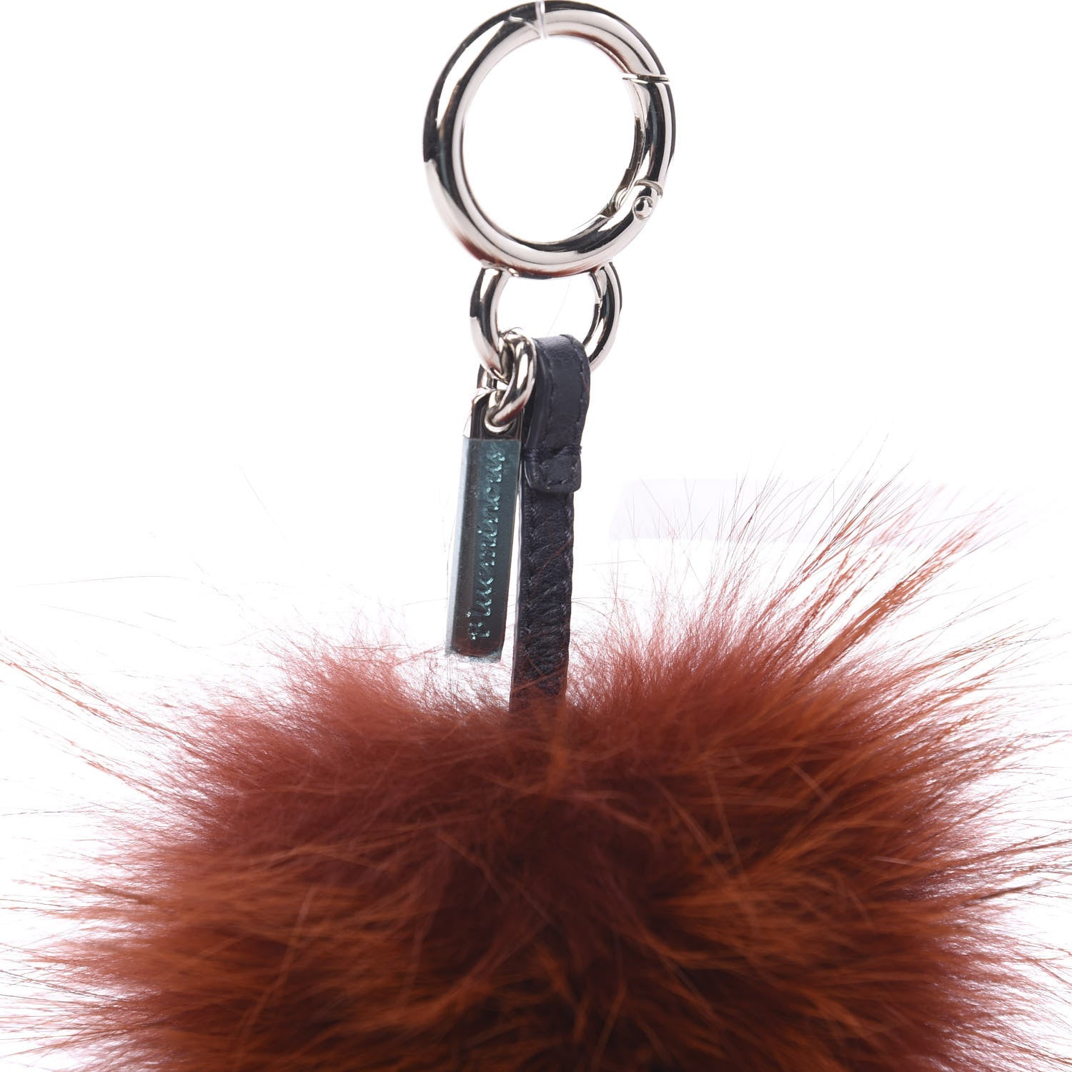 Fendi Fox Mink Rabbit Fur Vitello Dolce Blueminous Monster Bag Bug Charm Rust Turquoise 3 of 3
