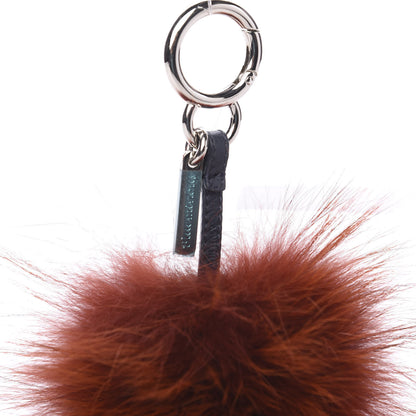 Fendi Fox Mink Rabbit Fur Vitello Dolce Blueminous Monster Bag Bug Charm Rust Turquoise 3 of 3