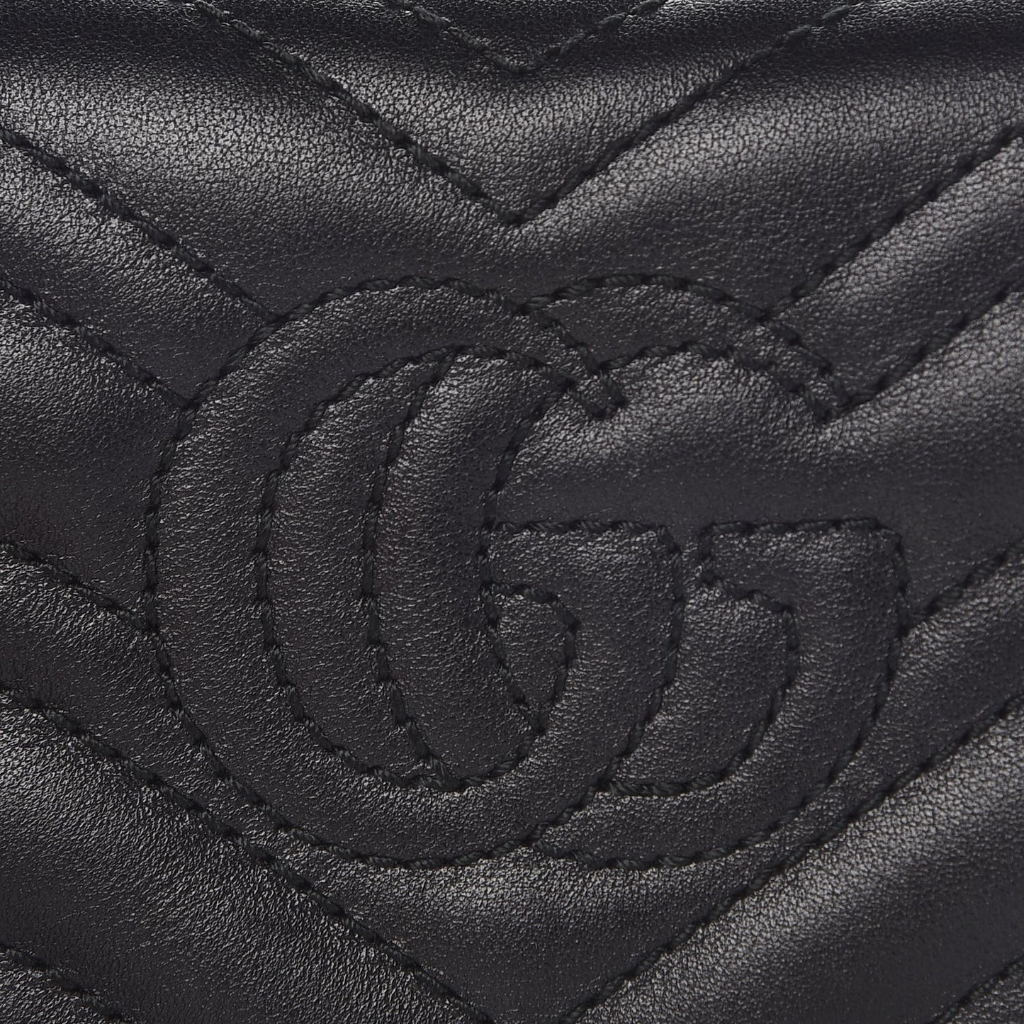 Calfskin Matelasse GG Marmont Card Case Wallet Black