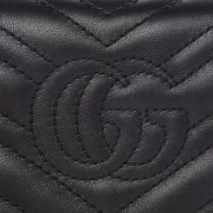 Gucci Calfskin Matelasse GG Marmont Card Case Wallet Black 7 of 9