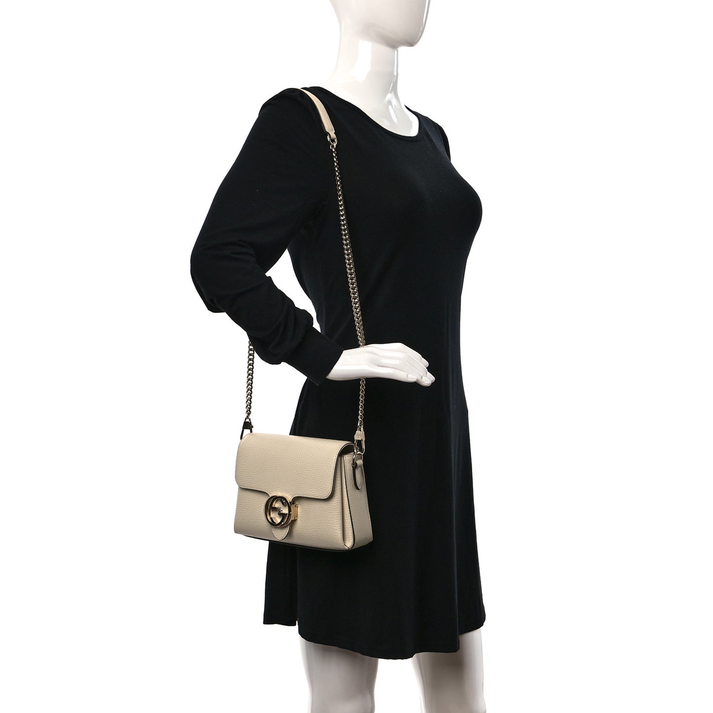 Dollar Calfskin Interlocking G Crossbody Bag Ivoire