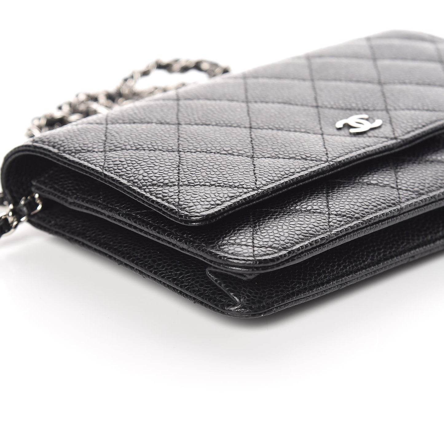 Caviar Quilted Wallet On Chain WOC Black