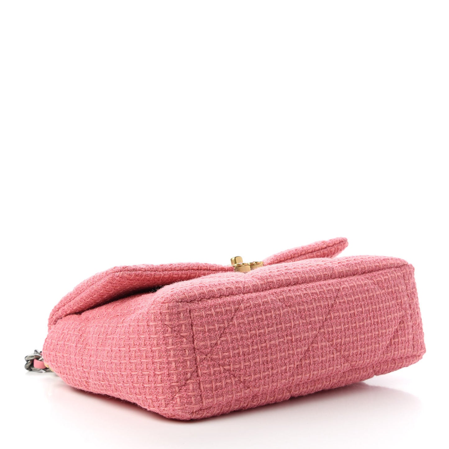 Metallic Tweed Quilted Large Chanel 19 Flap Pink
