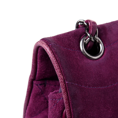 Chanel Suede Lambskin Scallop Quilted Medium Pagoda Flap Purple 15 of 18