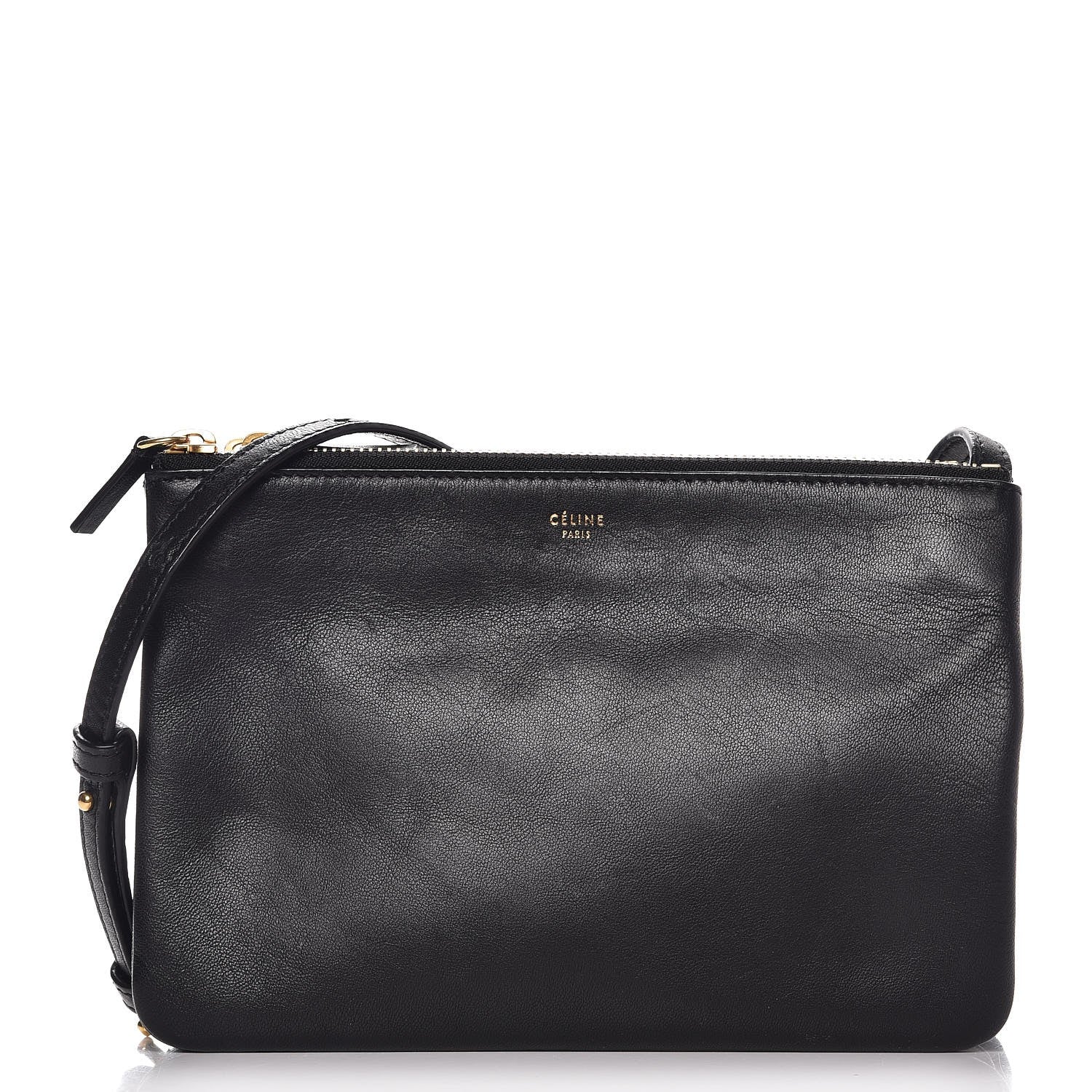 Celine Lambskin Small Trio Crossbody Bag Black 1 of 11
