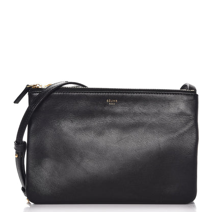 Celine Lambskin Small Trio Crossbody Bag Black 1 of 11