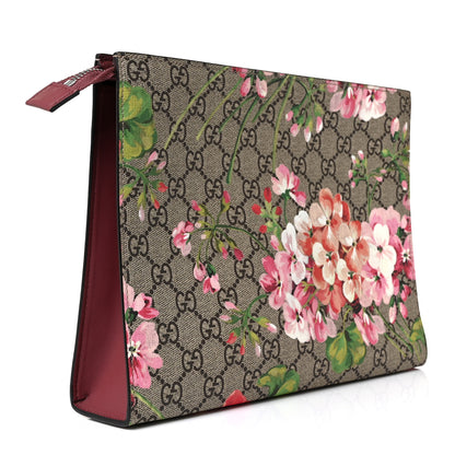 Gucci GG Supreme Monogram Blooms Large Cosmetic Case Beige Multicolor Dry Rose 3 of 9
