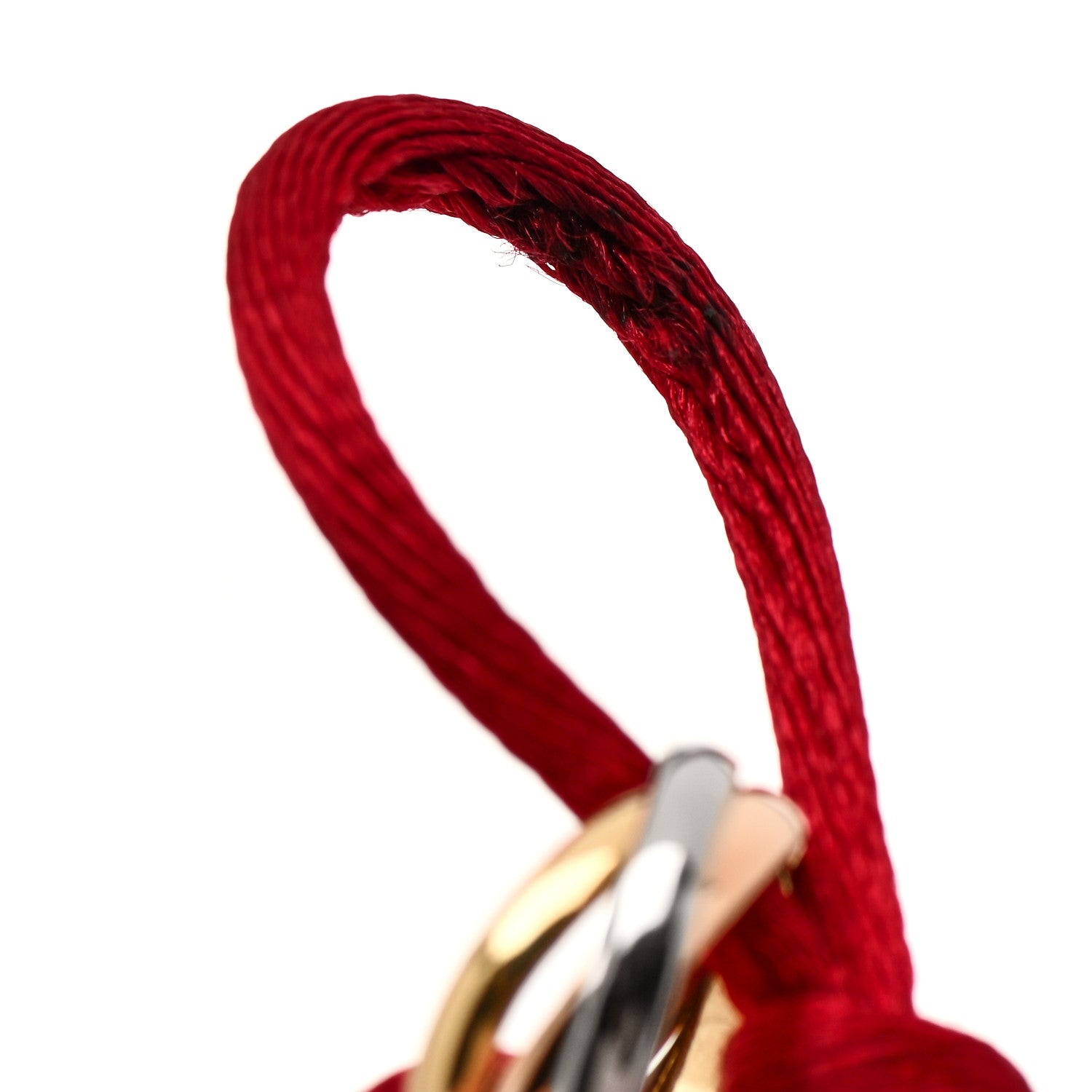 Cartier 18K Pink Yellow White Gold Trinity Cord Bracelet Red 6 of 7