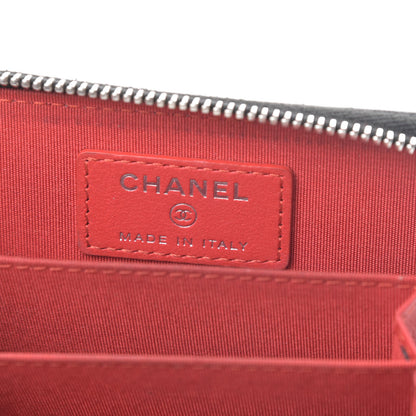 Chanel Lambskin Quilted Data Center Zip Around Coin Purse Wallet Black 6 of 9