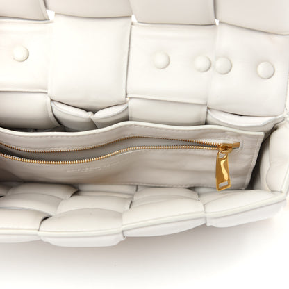 Bottega Veneta Lambskin Maxi Intreccio Padded Chain Cassette Crossbody Bag White 5 of 9