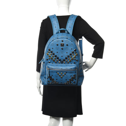 MCM Visetos Studded Medium Stark M Backpack Munich Blue 2 of 11