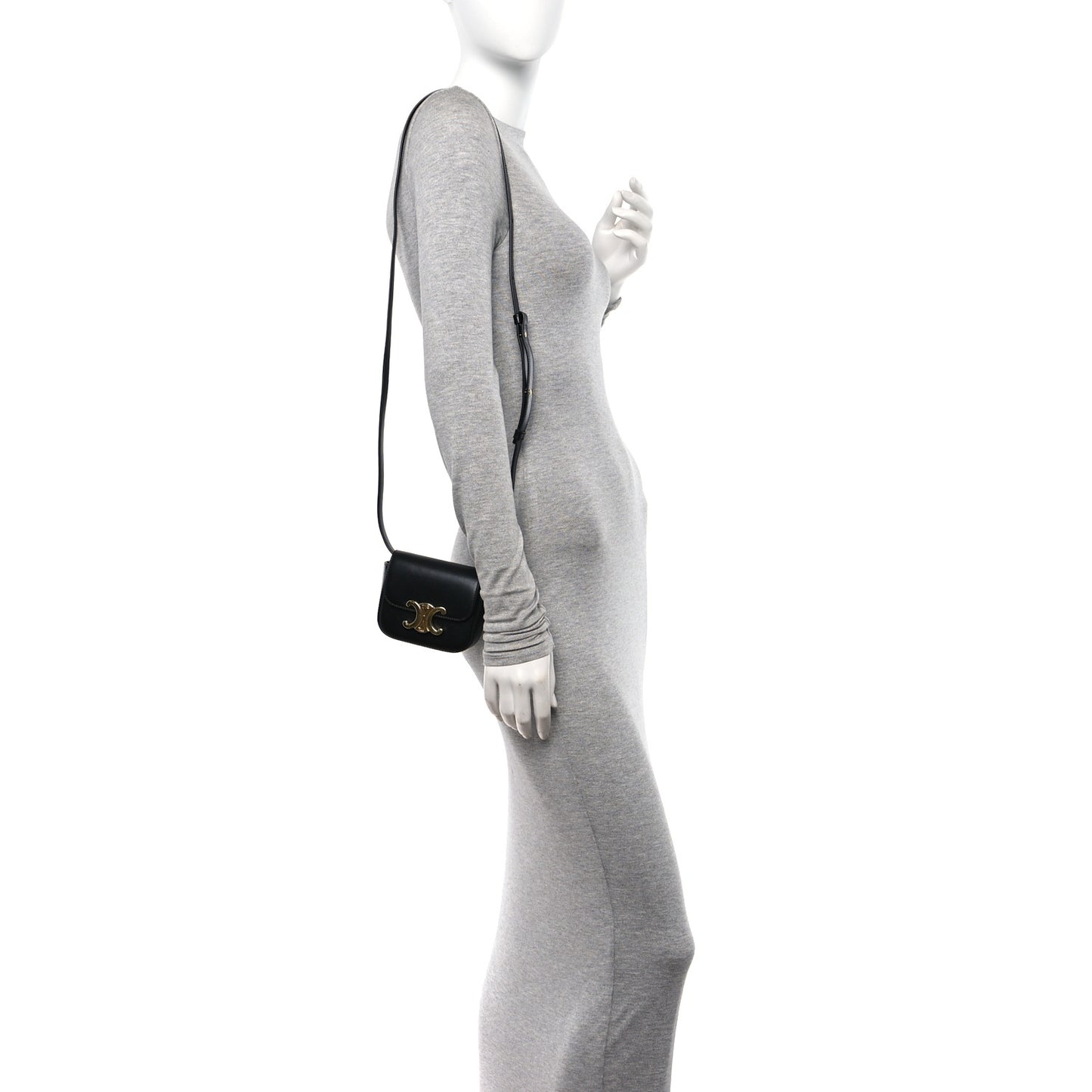 Shiny Calfskin Mini Triomphe Black