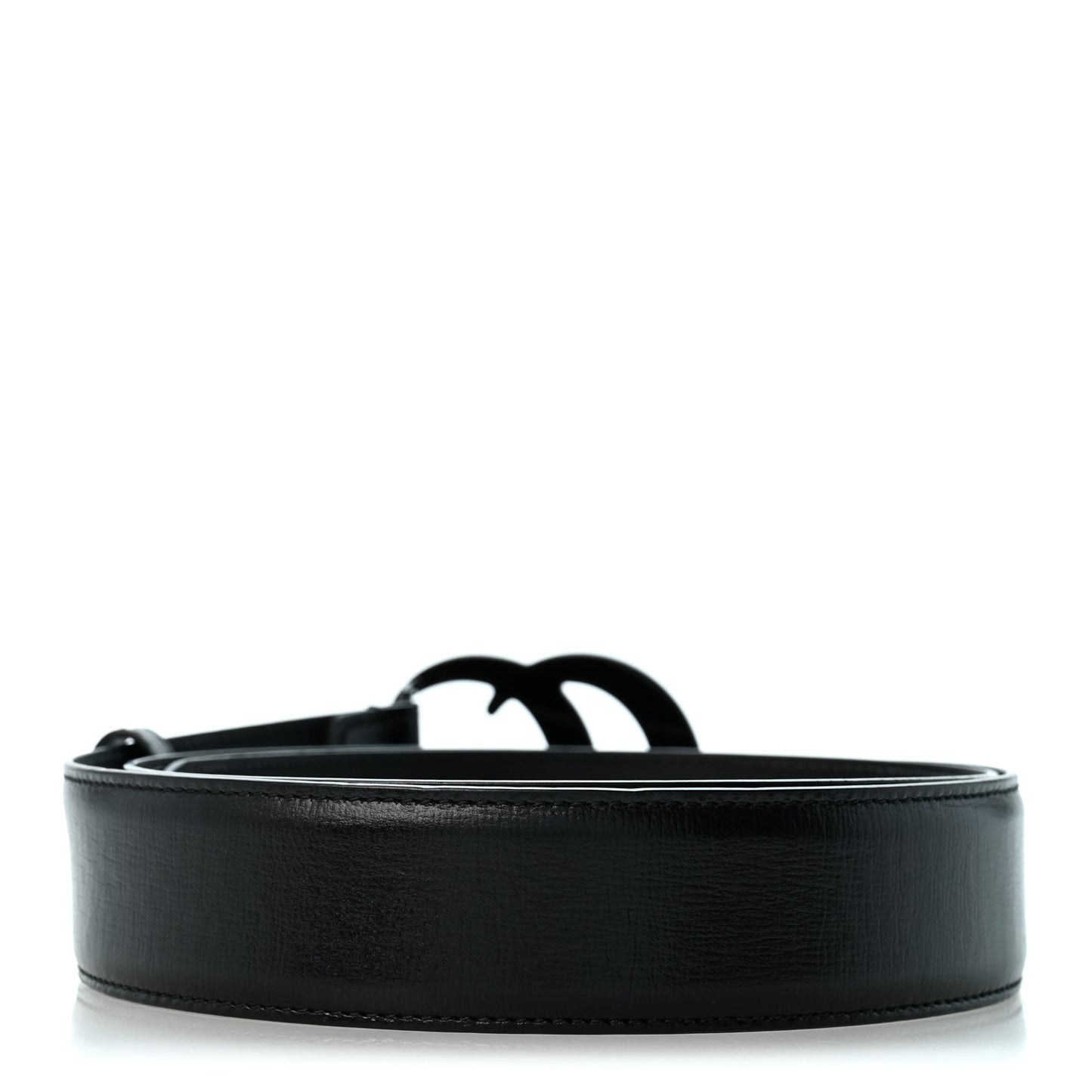 Azalea Calfskin Enamel Monochrome Double G 40mm Belt 95 38 Black